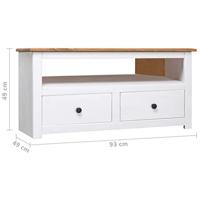 Tv-hoekkast Panama Range 93x49x49 cm massief grenenhout wit - thumbnail