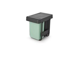 Brabantia Sort & Go Inbouw Prullenbak 2 x 15 L - Jade Green / Dark Grey - thumbnail