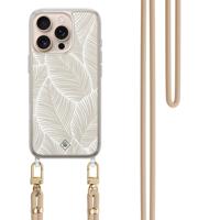 iPhone 16 Pro Max hoesje met beige koord - Palm leaves beige - thumbnail