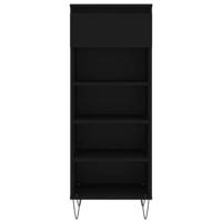 Schoenenkast 40x36x105 cm bewerkt hout zwart - thumbnail