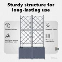 Tuin Bloempot 2 pcs Licht Grijs Staal - thumbnail