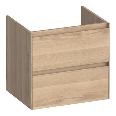 Brauer Inspire - Onderkast 60 cm - met 2 Softclose Lades Greeploos en 1 Sifon Uitsparing - Lamellen Eiken Naturel