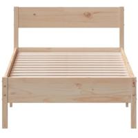 Bedframe met hoofdbord massief grenenhout 90x200 cm - thumbnail