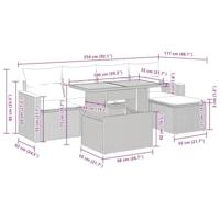 6-delige Loungeset met kussens poly rattan acacia beige - thumbnail