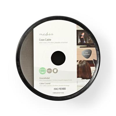 Nedis CSBR4005WT1000 Coaxkabel Mini Coax 100 M Rol Wit - thumbnail