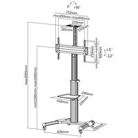 ROLINE LCD/TV rolstandaard, tot 50 kg, zilver - thumbnail