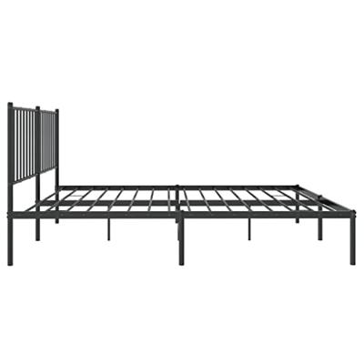 Bedframe met hoofdbord metaal zwart 140x200 cm Bedframe met hoofdbord metaal zwart 140x200 cm