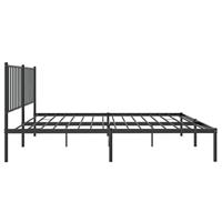 Bedframe met hoofdbord metaal zwart 140x200 cm - thumbnail