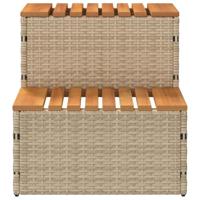 Hottub-opstap 50x50x50,5cm poly rattan&massief acaciahout beige - thumbnail