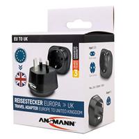 ANSMANN Reisadapter UK - Schuko reisstekker EU naar Engeland met beschermingsklasse 1 & 2 - reisadapter voor reizen naar Maldiven Mauritius Seychellen Singapore Belize Hong Kong Indonesië Ierland - thumbnail