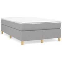 Boxspring met matras stof lichtgrijs 120x190 cm - thumbnail