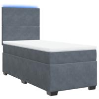 Boxspring met matras fluweel donkergrijs 90x190 cm - thumbnail