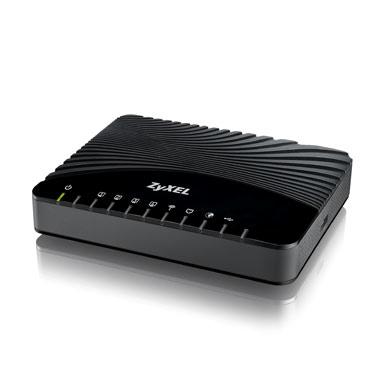 Zyxel VDSL2 draadloze modem met router en 4FE-LAN-poorten, 1 USB-poort WLAN 802.11n 2x2, IPv6, Bridge-modus, versie alleen voor DE [VMG1312-B30A]