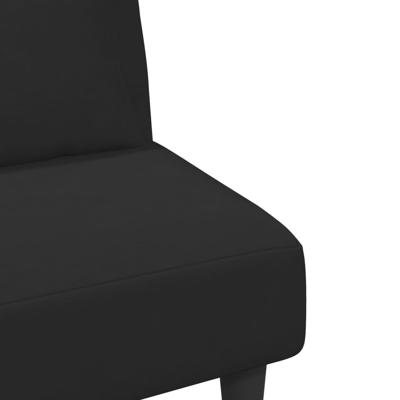 2-delige Loungeset met kussens fluweel zwart - thumbnail