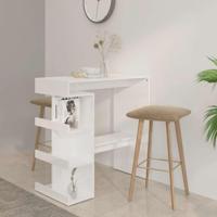 Bartafel met opbergrek 100x50x101,5 cm hoogglans wit - thumbnail