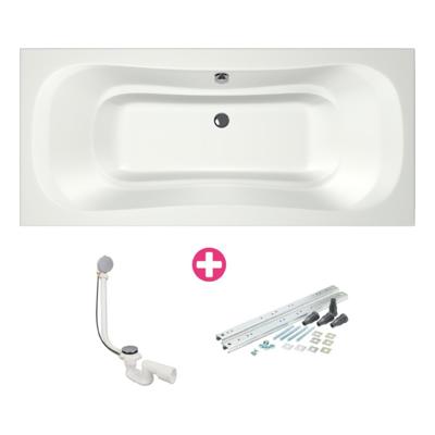 Ligbad Xenz Nassau | Inbouw | 200x90 cm | Incl.Badafvoer | Met overloop | Acryl | Mat wit