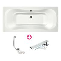 Ligbad Xenz Nassau | Inbouw | 200x90 cm | Incl.Badafvoer | Met overloop | Acryl | Mat wit - thumbnail