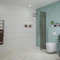 Fortifura Galeria inloopdouche - 40x200cm - rookglas - wandarm - chroom SW797934/SW797904 - thumbnail