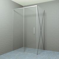 Douchedeur Boss & Wessing Rollo Soft Close 120x200 cm Nano Glas RVS Look Boss & Wessing - thumbnail