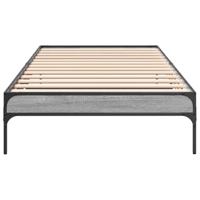 Bedframe bewerkt hout en metaal grijs sonoma eiken 100x200 cm - thumbnail