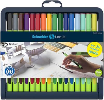 32 Fineliners Schneider Line-Up 0,4 mm assorti