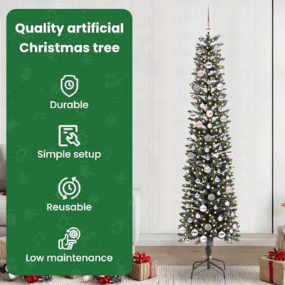 VidaXL Kunstkerstboom met 300 led groen 240 cm pvc en plastic en staal