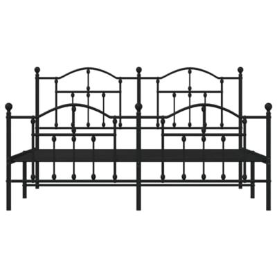 Bedframe met hoofd- en voeteneinde metaal zwart 183x213 cm Bedframe met hoofd- en voeteneinde metaal zwart 183x213 cm