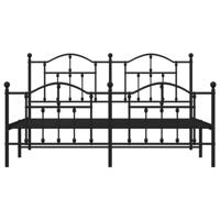 Bedframe met hoofd- en voeteneinde metaal zwart 183x213 cm - thumbnail