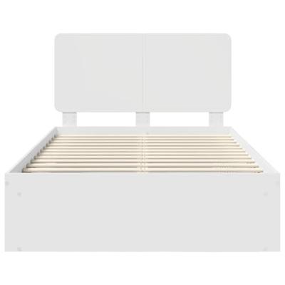 Bedframe met hoofdeinde Wit 120 x 190 cm Massief grenenhout