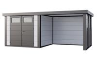 Telluria | Tuinhuis Classico 2724 met Overkapping Lounge Small met Ramen | Rechts | Wit-Antraciet - thumbnail