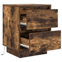 Nachtkastjes met LED-verlichting 2 st gerookt eikenkleurig - thumbnail