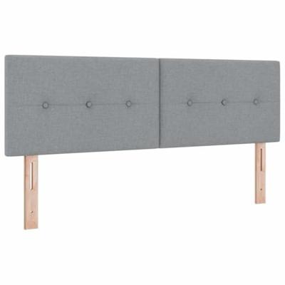 LED Hoofdbord met LED-striplichten Lichtgrijs 160 cm Polyester