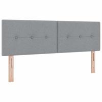 LED Hoofdbord met LED-striplichten Lichtgrijs 160 cm Polyester - thumbnail