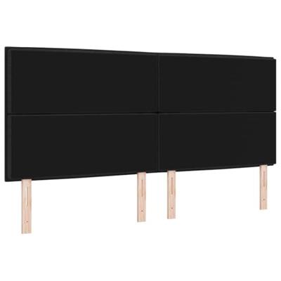 LED Hoofdbord met LED-striplichten Zwart 200 cm Polyester