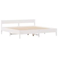 Bedframe zonder matras massief grenenhout wit 200x200 cm - thumbnail