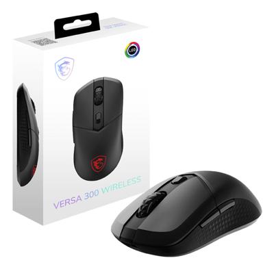 MSI Versa 300 W gamingmuis, 8000 dpi, 30 m+ klikken Kailh-schakelaar, optische sensor, ergonomisch ambitextrous handontwerp, RGB-licht