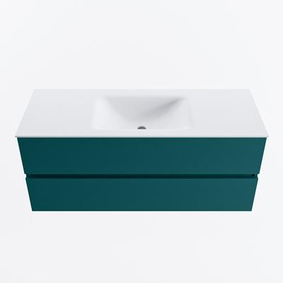 MONDIAZ VICA 120cm badmeubel onderkast Smag 2 lades. Wastafel CLOUD midden zonder kraangat, kleur Talc.