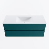 MONDIAZ VICA 120cm badmeubel onderkast Smag 2 lades. Wastafel CLOUD midden zonder kraangat, kleur Talc. - thumbnail