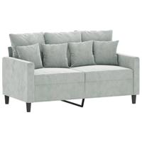 2-delige Loungeset met kussens fluweel lichtgrijs - thumbnail