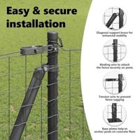 VidaXL Hek met paal grijs 1,2 x 10 m staal en pvc - thumbnail