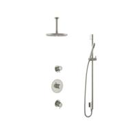 Hotbath Get Together doucheset met 2 stopkranen met 15 cm plafondbuis, 25 cm hoofddouche, glijstang, geborsteld nikkel - thumbnail