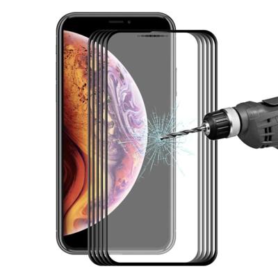 ENKAY Hat-Prince 5 PCS 0.2mm 9H 3D Full Screen Carbon Fiber Tempered Glass Film for iPhone 11 / XR