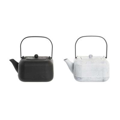 Theepot DKD Home Decor Zwart Roestvrij staal Wit 1,2 L (2 Stuks) Theepot DKD Home Decor Zwart Roestvrij staal Wit 1,2 L (2 Stuks)