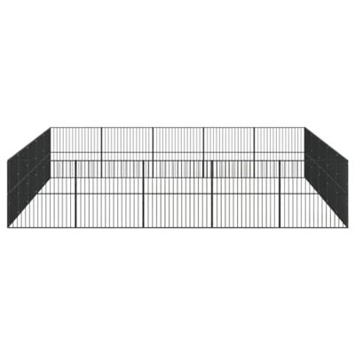 Hondenkennel 20 panelen gepoedercoat staal zwart