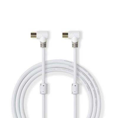 Coaxkabel 100 dB | IEC (coax) male haaks - IEC (coax) female haaks | 5,0 m | Wit