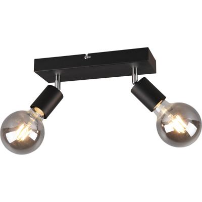 Moderne LED Plafondspot - 2-lichts E27 - Mat Zwart Aluminium