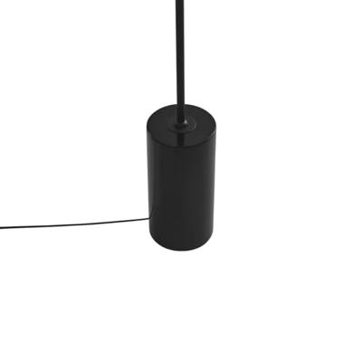 QAZQA Art Deco vloerlamp zwart met smoke glas - Rid