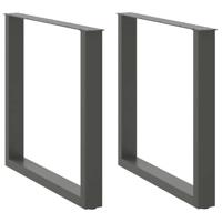 Eettafelpoten 2 st U-vormig 80x(72-73) cm staal antraciet - thumbnail