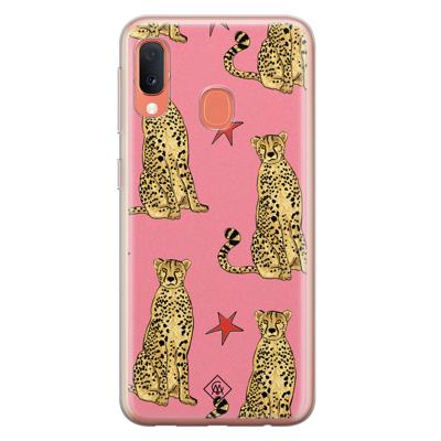 Samsung Galaxy A20e siliconen hoesje - The pink leopard