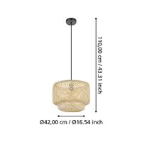 Eglo HanglampHettonle met rotan kap - 43868 - thumbnail